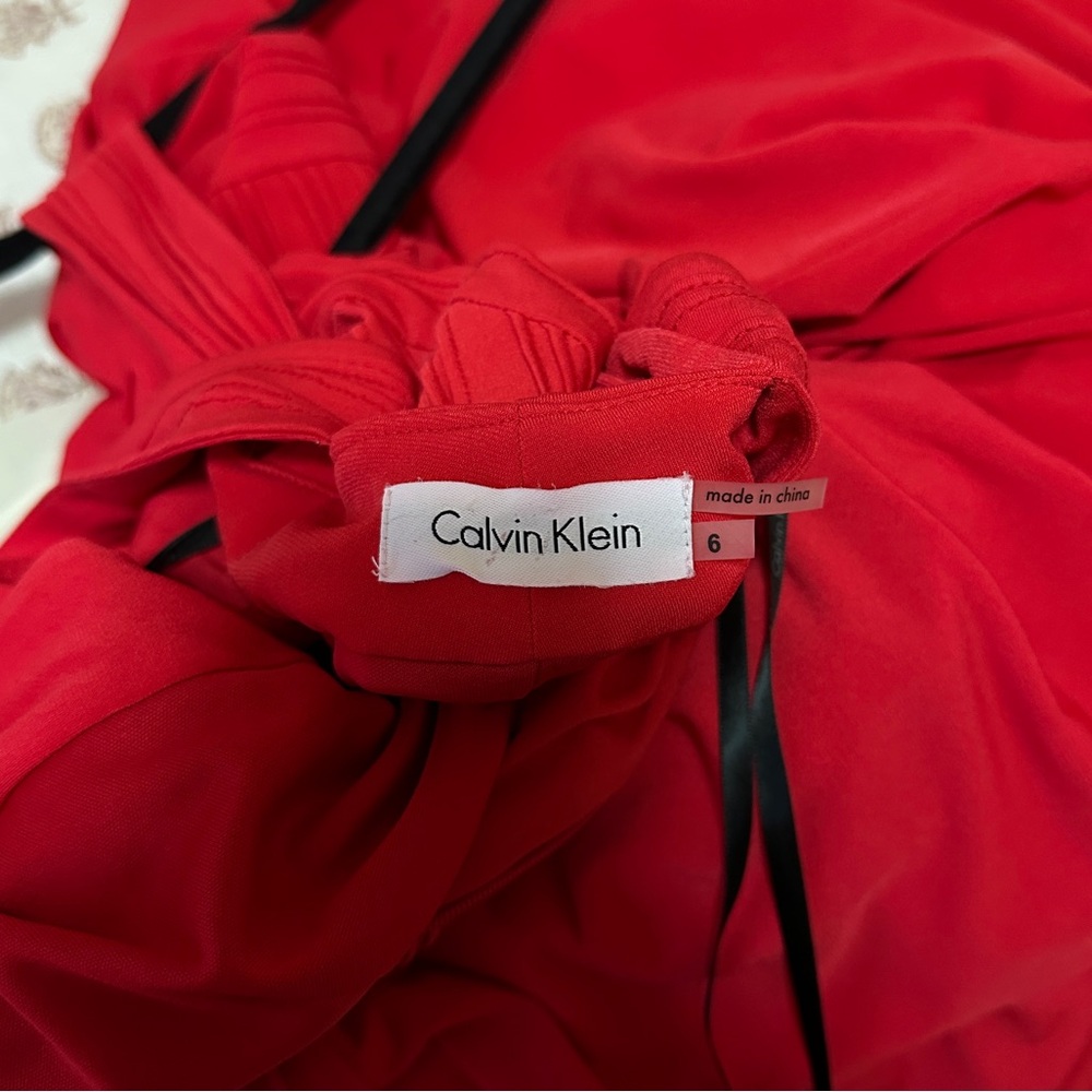 Calvin Klein Red Maxi Dress Size 6 - Picture 7 of 7
